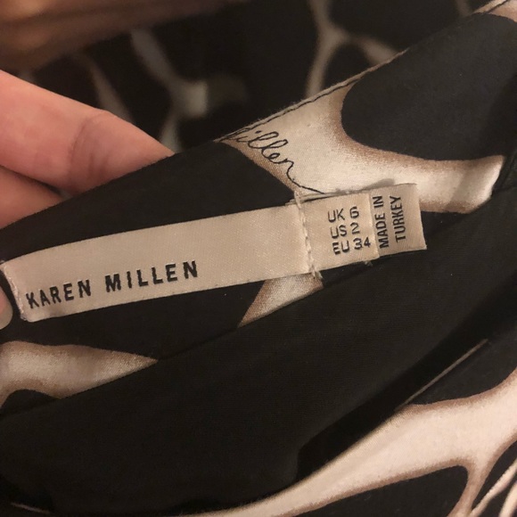 Karen Millen black/white giraffe print dress size2 - Picture 7 of 7